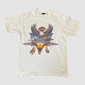 Early 2000's Harley Davidson Eagle Wolf Cotton T-Shirt  Made in USA M